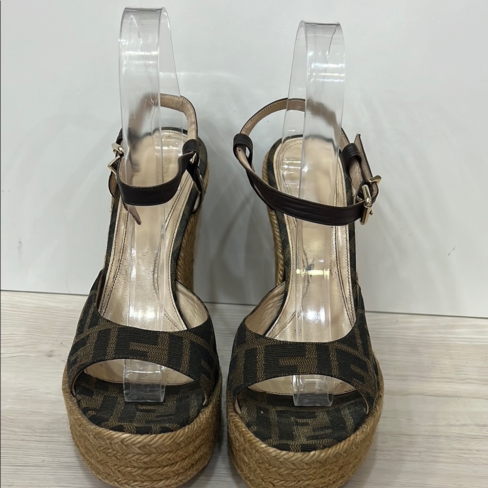 Fendi Brown Wedge Shoes